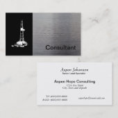 B/W Ölquelle-Pumpanlage-Visitenkarte Visitenkarte (Vorne/Hinten)