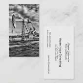B/W Ölquelle-Pumpanlage-Visitenkarte Visitenkarte (Vorne/Hinten)