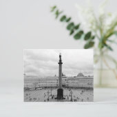 B&W Palast-Quadrat Postkarte (Stehend Vorderseite)
