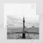 B&W Palast-Quadrat Postkarte (Vorne/Hinten)