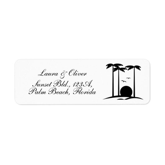 B & W Palm Trees und Rücksendeadresse (Vorne)