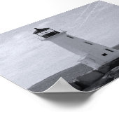 B&W Peggy's Cove Lighthouse Poster (Ecke)