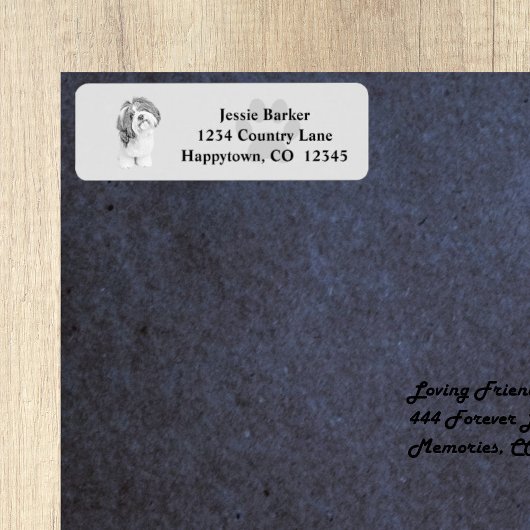 B&W Pencil Shih Tzu Rücksendeadresse