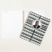 B & W Personalisiert ZigZag Gemustert 1-Image Planer (Anzeige)