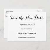 B&W Personalized Save the New Date Postcard Postkarte (Vorne/Hinten)