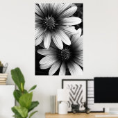 B&W Petals #6 Poster (Heimbüro)