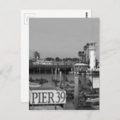 B&W Pier 39 Seelöwen Postkarte (Vorne/Hinten)