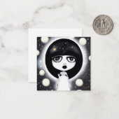 B&W Pop Surrealismus Kleine Puppe Mitteilungskarte (Vorderseite/Rückseite Beispiel)