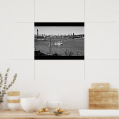 B&W Portland Waterfront Poster (Küche)