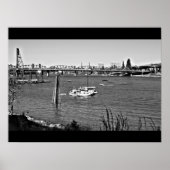 B&W Portland Waterfront Poster (Vorne)