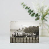 B&W Postcard of Waterfront Park, Hudson, New York Postkarte (Stehend Vorderseite)