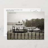 B&W Postcard of Waterfront Park, Hudson, New York Postkarte (Vorne/Hinten)