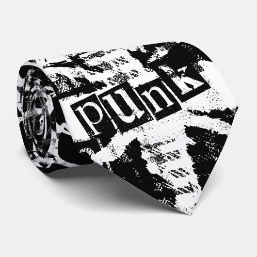 B&W Punk Krawatte (Gerollt)