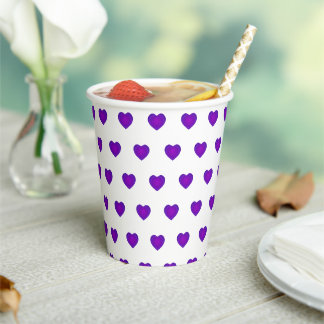 B&W Purple Hearts Schlagen Pappbecher