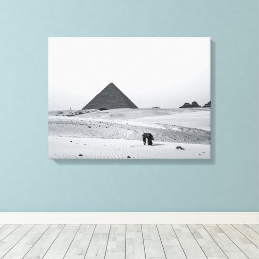 B&W Pyramids Leinwanddruck (Insitu (Holzboden))