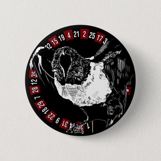 B&W Rabe Button (Vorderseite)