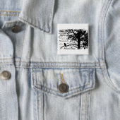 B&W Raven Nevermore Silhouette Button (Beispiel)