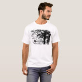 B&W Raven Nevermore Silhouette T-Shirt (Vorne ganz)