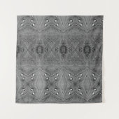 B&W Regen auf grüner Leaf Ikat  Wandteppich (Vorderseite)