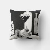 B&W Retro Bar & Martini Kissen (Rückseite)