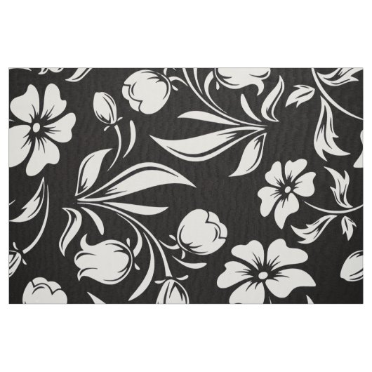 B&W Retro-Blumenmuster Stoff (Fat Quarter (45,7 x 55,9 cm))