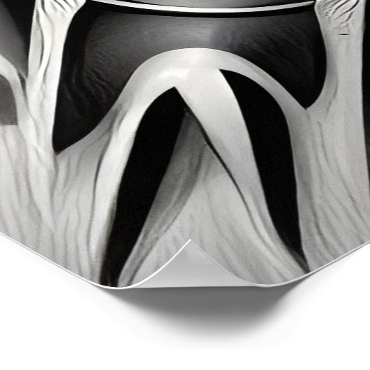 B&W Retro Rocket Poster (Ecke)