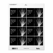 B&W Röntgen Skeleton Hand Rücksendeadressen-Aufkle (Vorne)