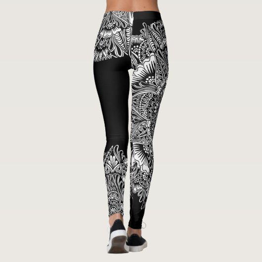 B&W Rundschreiben-Mandala Leggings (Rückseite)