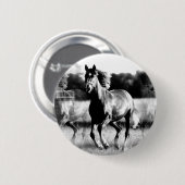 B&W Running Pferd Button (Vorne & Hinten)