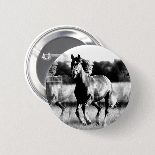 B&W Running Pferd Button (Vorne & Hinten)