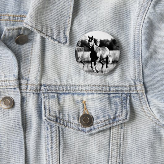 B&W Running Pferd Button (Beispiel)