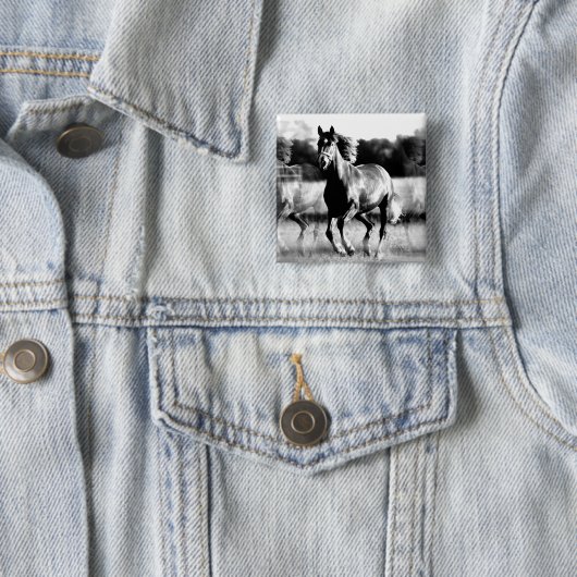 B&W Running Pferd Button (Beispiel)