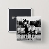 B&W Running Pferd Button (Vorne & Hinten)