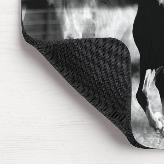 B&W Running Pferd Mousepad (Ecke)