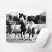 B&W Running Pferd Mousepad (Mit Mouse)