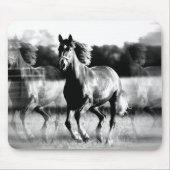 B&W Running Pferd Mousepad (Vorne)