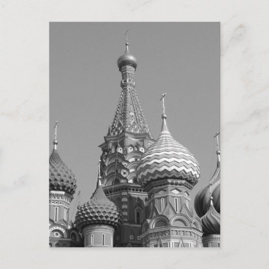 B&W Saint Basil's Cathedral Postkarte (Vorderseite)