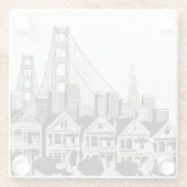 B&W San Francisco Kalifornien Glasuntersetzer (Rückseite)