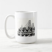 B&W San Francisco Kalifornien Kaffeetasse (Links)