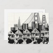 B&W San Francisco Kalifornien Postkarte (Vorne/Hinten)
