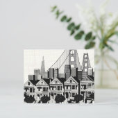 B&W San Francisco Kalifornien Postkarte (Stehend Vorderseite)