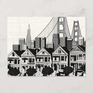 B&W San Francisco Kalifornien Postkarte