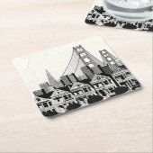 B&W San Francisco Kalifornien Rechteckiger Pappuntersetzer (angewinkelt)