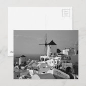 B&W Santorini 3 Postkarte (Vorne/Hinten)
