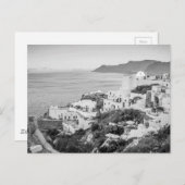 B&W Santorini 8 Postkarte (Vorne/Hinten)