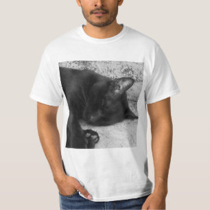 B&W - Schlafende Katze T-Shirt