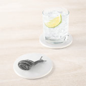 B&W Schnecke Sandstein Untersetzer (Seite)