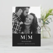 B/W Schwarzes Foto Feiertagskarte (Stehend Vorderseite)