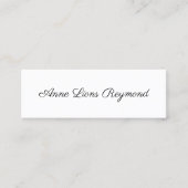 b/w-Script-Schriftart-Stil minimal elegant und mod Mini Visitenkarte (Vorderseite)