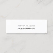 b/w-Script-Schriftart-Stil minimal elegant und mod Mini Visitenkarte (Rückseite)